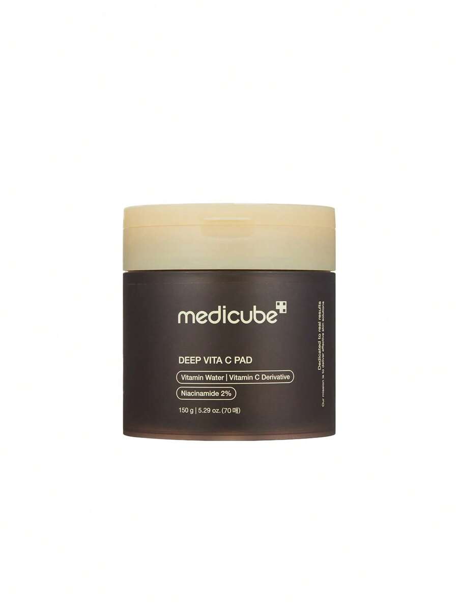 Medicube - DEEP VITA C PAD (150g/70pcs) - Facial Pads With Vitamin C, Sea Buckthorn, And Niacinamide To Brighten, Even Out Skin Tone, And Visibly Reduce Dark Spots. Contains 70 Pads Per Jar - White - View 1