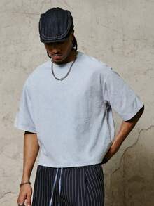 PAVTROS Áo thun nam tay ngắn cổ tròn, chất liệu cotton, kiểu dáng thường ngày, phong cách đường phố, được làm từ vải cotton, vải jacquard dệt nổi, dáng rộng, áo thun tay ngắn cổ tròn dáng lửng, vải họa tiết bông tuyết bạc màu cổ điển, hiệu ứng giặt mài retro, phù hợp với phong cách retro, punk, Y2K, clean-fit và các phong cách pha trộn khác, thời trang đường phố, phong cách , mặc hàng ngày, dự tiệc, đi học, trang phục thời trang, quà tặng ngày lễ, quà tặng bạn trai, unisex. - Màu xanh nhạt - Xem 5