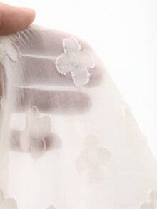 DAZY Young Girl Ruffled Lace Casual Long Sleeve Jacket - White - View 7