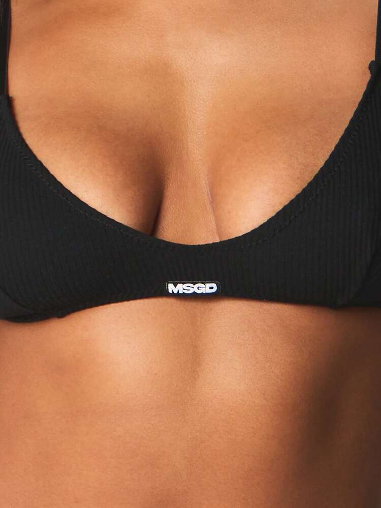 MISSGUIDED Branded Lace Bra And Brief Lingerie Set