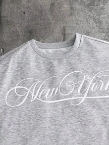 AXEPEAK Men's Casual Fashion Street Daily Commute Letter Print Drop Shoulder Loose T-Shirt And Drawstring Waist Shorts Set, Summer - Light Grey - View 9