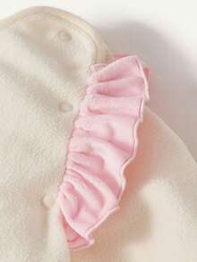 Cozy Pixies 1pc Detachable Sleeve Infant Sleeping Bag, Heart & Ruffle Hem Design, Suitable For Newborns - Apricot - View 9