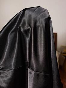 SHEIN Women's Lace Trim & Faux Silk Nightgown With Criss-Cross Back - Black - View 8