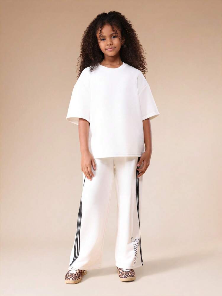 Oversized T-Shirt And Wide Leg Pants Set