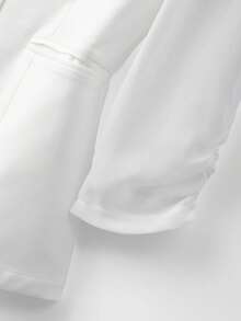 Franclia 女士优雅简约雪纺拼接收腰轻薄外套 - 白色 - 查看 4