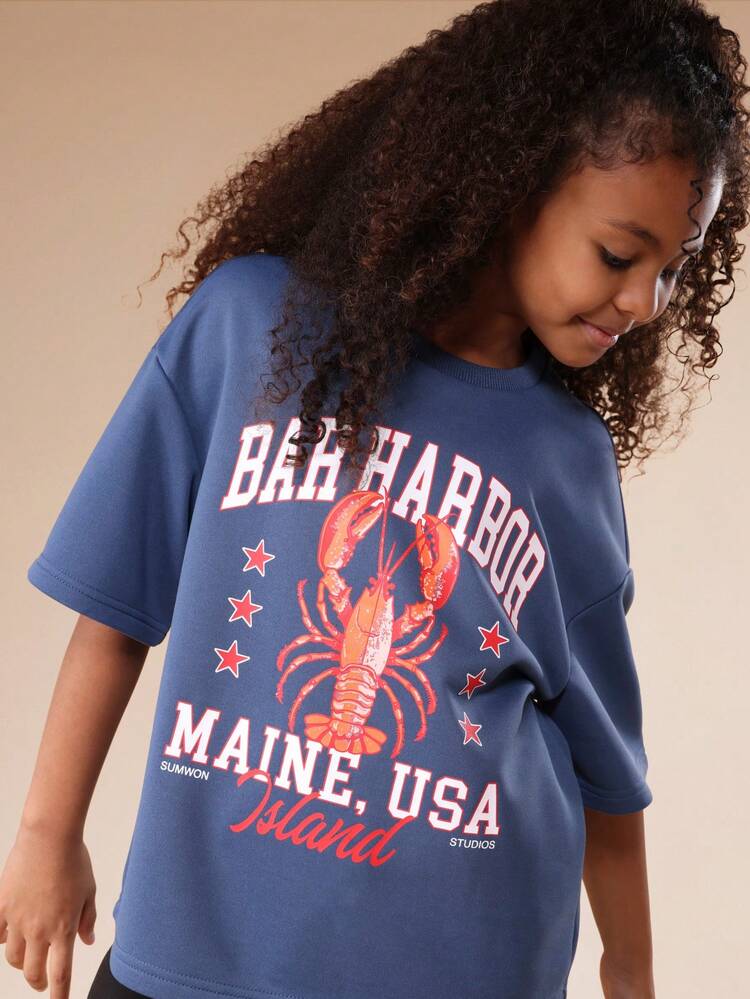 Bar Harbor Lobster Graphic Tee With Text
