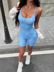 Dewbera Spaghetti Strap Zebra Print Jumpsuit, Slim Fit For Summer - Multicolor - View 8