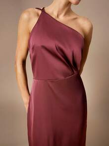 Maija Đầm dạ hội màu tím đỏ thanh lịch, kiểu đuôi cá, phối ren, hở lưng dành cho nữ. - Màu đỏ tím - Xem 9