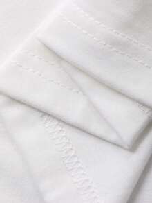 DAZY 男士休闲日常通勤简约百搭字母印花短袖白色T恤，夏季 - 白色 - 查看 3