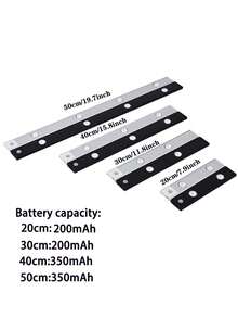 Modern LED Motion Sensor Strip Light, Wireless Rechargeable Magnetic Light Bar For Shoe Cabinets, Display Cases, Wardrobes, Smart Cabinets - Hill Effect, No Wiring Required, Easy Installation, USB-Powered, Plastic Material, Moire Pattern, Lacquered Finish, Button Control, Adjustable Brightness, LED Lights For Home Decor, Smart Lighting, Minimalist Decor, Sleek Design, Highquality Lights, Home Decorators - Black - View 13