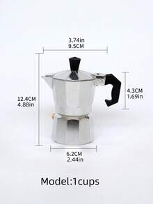 1 buah Moka Pot, Pembuat Kopi Katup Tunggal Aluminium, Seduh Espresso, Pemanasan Langsung, Penting untuk Istirahat Kopi Santai di Luar Ruangan - Perak - View 4