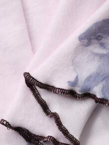 DAZY Young Girl Animal Print Short Sleeve Top And Wide Leg Pants Casual Loungewear Set - Baby Pink - View 7