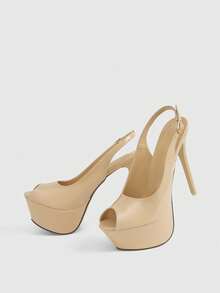 CUCCOO LuxiPop Women Heeled Sandals - Apricot - View 6