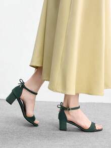 CUCCOO BIZCHIC Fairy Style Summer Women's Sandals, Mid-Heel, Fashionable High Heel Shoes - Green - View 3