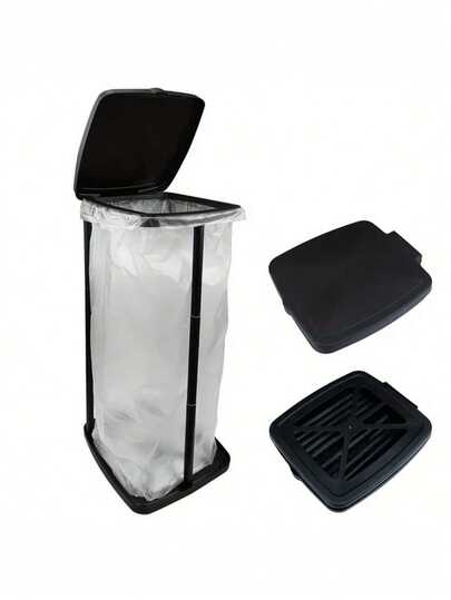 1个可折叠塑料垃圾桶 | 可调节高度便携式垃圾袋支架 | 长方形非电动户外厨房垃圾桶 | 多功能可扩展垃圾袋架