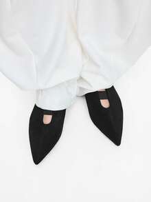 Mnmlis Women's Pointed Toe Casual Versatile Fashion Loafer Flats Valentine's Day - Black - View 3