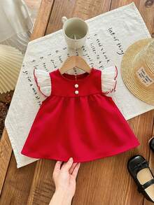 可爱红色蝴蝶结短袖上衣，夏季百搭，女宝宝款 - 彩色 - 查看 1