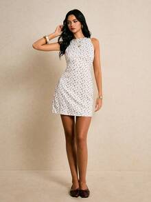 Poéselle Women's Floral Print Fashion Date Vacation Mini Dress - Multicolor - View 7