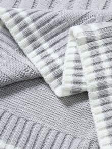 Manfinity EZcore 男士休闲撞色滚边针织背心，春秋季 - 淺灰色 - 查看 6