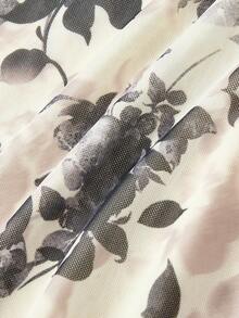 SHEIN MOD Conjunto de 2 piezas con cuello en V y mangas acampanadas, de moda para el verano - Albaricoque - Ver 4