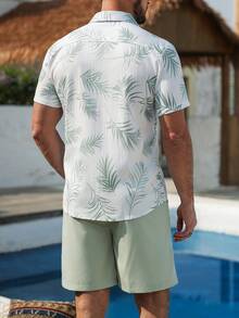 VENTUSAIL 夏威夷风情印花短袖衬衫短裤套装，男士夏季两件套，热带风情两件套，度假休闲装，巴哈马风情，坎昆风情。送给男友或老公的绝佳礼物，舒适保暖。 - 彩色 - 查看 2
