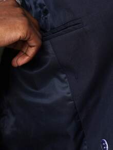 SUMWON Double Breasted Formal Business Blazer With Peak Lapels For Professional Office Wear - Navy Blue - View 8