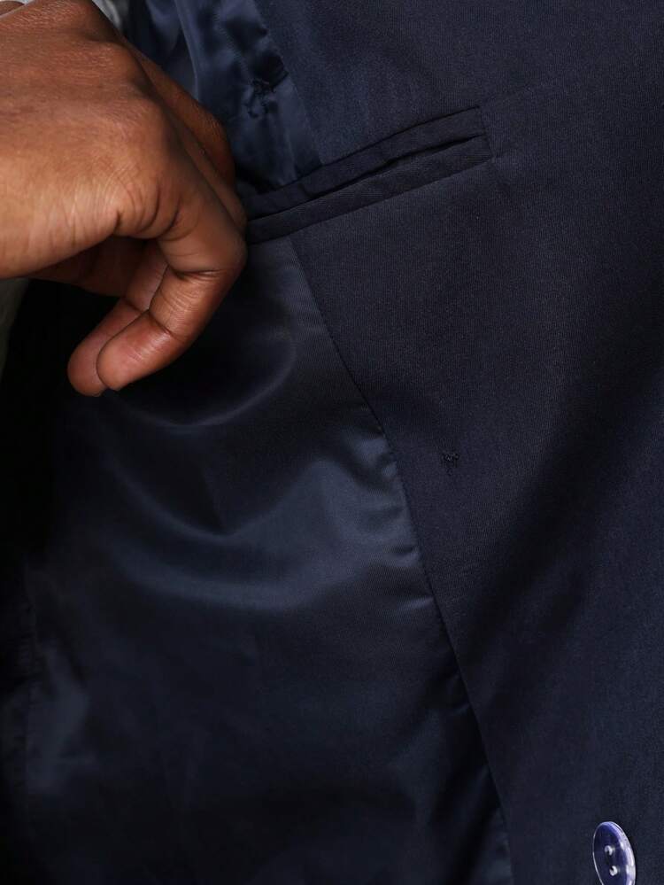 Blazer de abotoamento duplo com lapelas em bico
