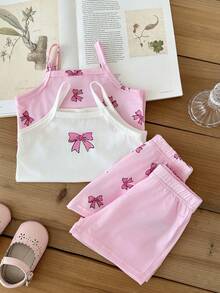 SHEIN 4PCS Baby Girls Tank Top Co-Ords - Pink - View 7