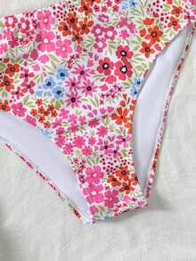 SHEIN Áo hai dây bikini họa tiết hoa nhí cho bé gái tuổi teen, thích hợp cho kỳ nghỉ hè ở bãi biển, với khóa kim loại trang trí. - Nhiều màu - Xem 6