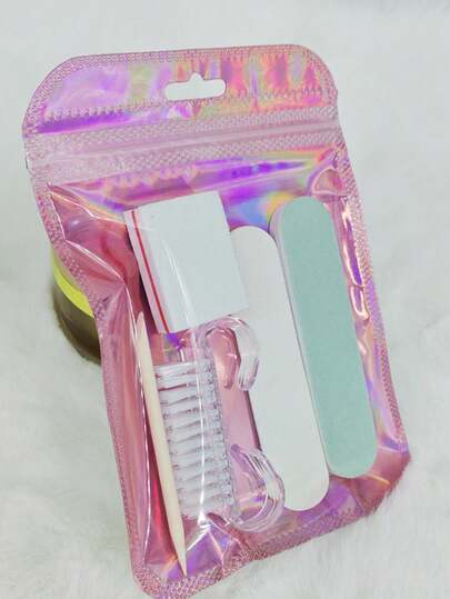 10/15/20pcs Manicure Set, Double-Sided Nail File, Wooden Cuticle Pusher, Nail Cleaning Tool, Nail Stick, Nail Brush, Manicure Prep Set, Manicurist Accessories, Mini Nail Polisher, Push-On Manicure Prep Set, Nail Polisher, Nail Polishing Starter Set For Salons And Home Use