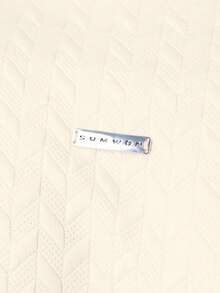 SUMWON Cable Knit Polo Shirt Short Sleeve Collared Casual Spring Summer Textured Regular Fit Business Casual Daily Wear - Apricot - View 5