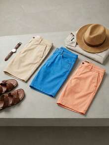 paquete de tres Bermudas lisas para hombre - paq73 - Ver 2