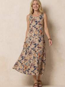 EMERY ROSE Vestido de verano largo casual para mujer con estampado floral vintage - Multicolor - Ver 1