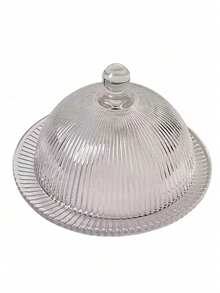 1个简约透明玻璃蛋糕展示架，甜点盘托盘盖，适用于饼干、水果、糕点、糖果 - 無色 - 查看 14