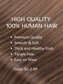 9AM HAIR 蝴蝶结发片，真人发，无胶 OVO PU 孔，手工编织，隐形 DIY 双层发片，直发，1 片装，16 英寸 - S2/2/6 - 查看 8