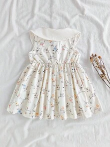 Vintaside Kids Newborn Baby Girl Ditsy Floral Dress, Soft Fabric, Countryside Style, Fashionable, Elegant, Cute, Suitable For Spring/Summer - Multicolor - View 2
