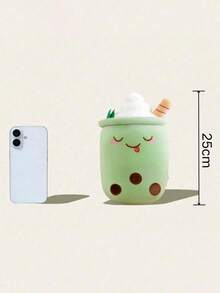 POKOJA LAND POKOJA LAND 珍珠奶茶毛绒玩具，粉色、绿色和棕色可选，触感柔软，奶茶造型逼真，适合儿童，男女皆宜，生日、圣诞节、情人节礼物。 - 彩色 - 查看 2