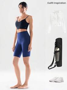 GLOWMODE 10英寸 FeatherFit™ Flex 骑行短裤，带侧袋，适合低强度瑜伽日常穿着 - Dark Blue - 查看 6