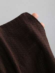 Sweetra Women's Sexy Crop Top With Ruched Detail And Slit - Brown - View 6