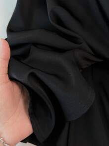 GlowEve CURVE 时尚休闲法式复古优雅通勤腰带蝴蝶结衬衫 - 黑色 - 查看 3