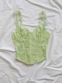 Soleia Women's Casual, Vacation, Beach, Wedding Guest, Graduation, Brunch, St. Patrick's Day, Spring Break, Easter, Music Festival, Elegant Bohemian, Tropical, Elegant, Valentine's Day, Wedding Season, Party Sleeveless Top, Spring/Summer - Green - View 5