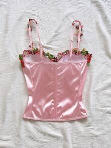 Soleia Brassière fleurie sexy pour femmes - Rose bonbon - Voir 2