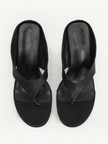 CUCCOO CHICEST Women's Rhinestone Embellished Casual Platform Slide Sandals - Black - View 8