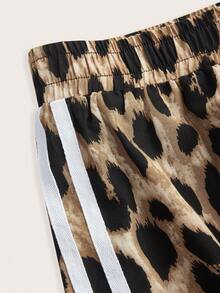 Attitoon Casual Leopard Print Lightweight Woven Women's Pants, Suitable For Spring/Summer - Multicolor - View 4