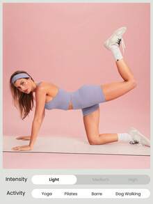 GLOWMODE Intertwine Tank Top Bra Low Impact Yoga Daily Fall Winter - Purple - View 5