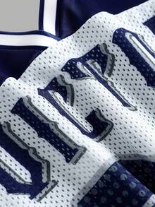 SHEIN 两件套：女童藏蓝色数字印花短款T恤+碎花裙，休闲日常时尚百搭，复古风，适合外出、姐妹合照、公园、露营、旅行、派对等场合。 - 藍色 - 查看 3