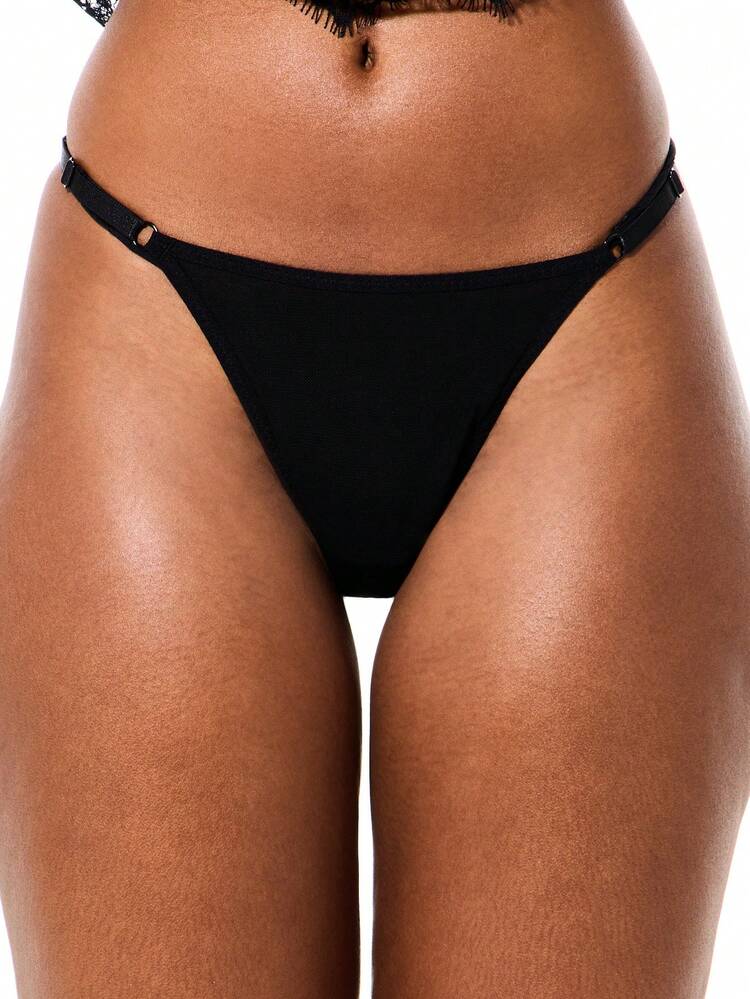 SUMWON WOMEN Lace Mesh Thong Brief With Eyelash Trim