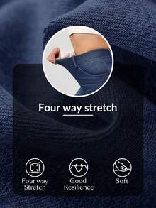 Flexra Petite Quần jean bó sát co giãn gợi cảm màu tối dành cho nữ, mọi mùa - Rửa tối - Xem 7