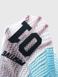 ROMWE MEN Prep Áo thun nam tay ngắn phối màu tương phản, cổ khoét rỗng, kiểu dáng thường ngày. - Màu xanh nhạt - Xem 7