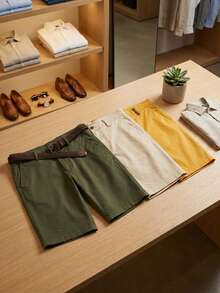 paquete de tres Bermudas lisas para hombre - paq11 - Ver 2